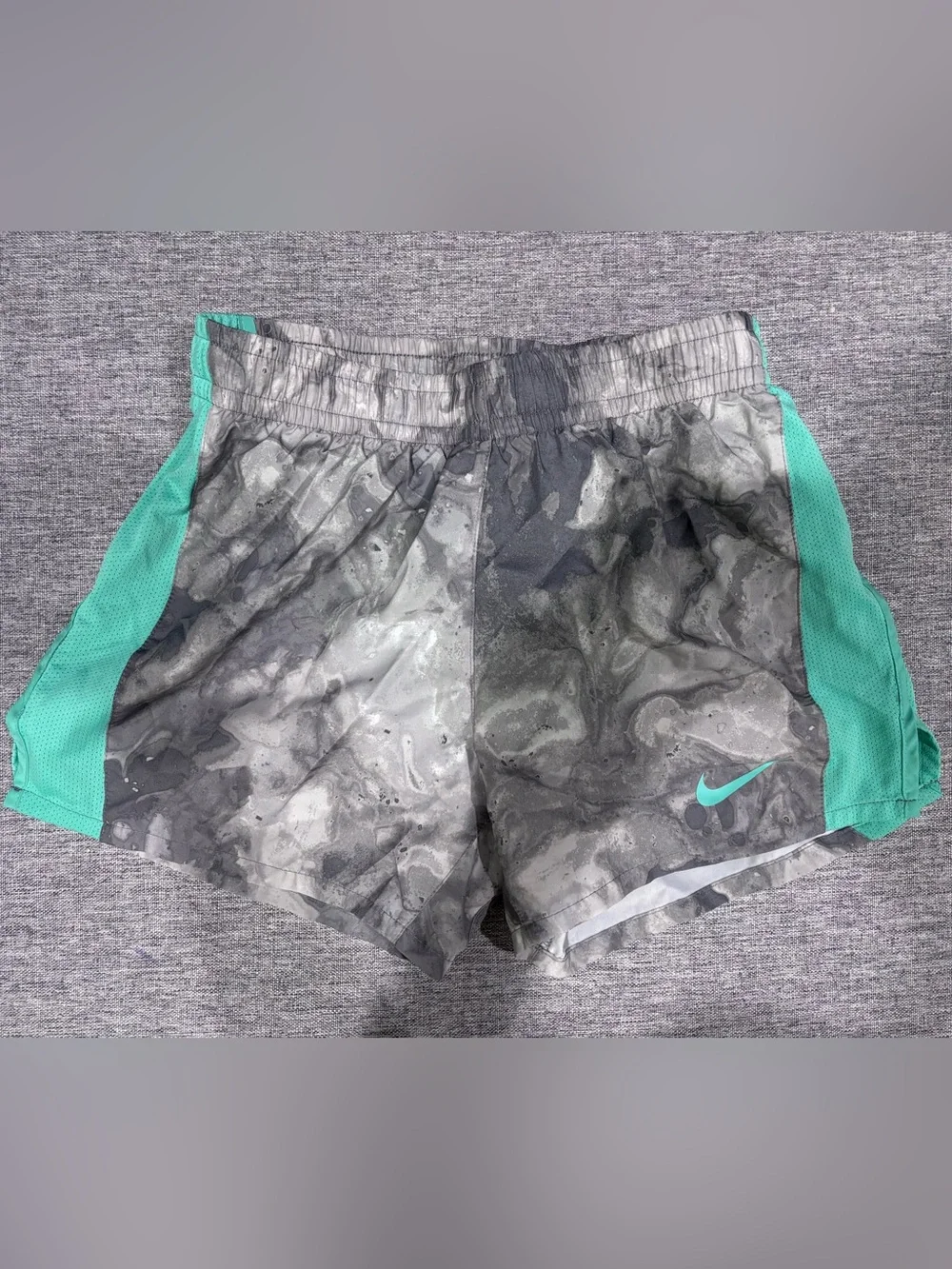 Nike Teal Lined Gray Marble Dri-FIT Shorts